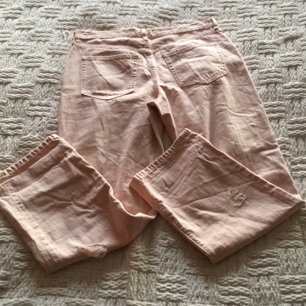 NWOT Free People Destroyed Boyfriend Jeans in Pink - Picture 7 of 8
